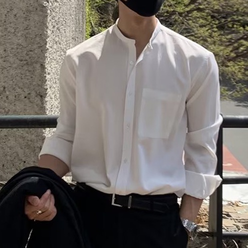 Áo Sơ Mi Nam Dài Tay Màu Trơn Thời Trang áo sơ mi nam dài tay bigsize Hàn Quốc áo nam đẹp simple fashion sơ mi trắng nam