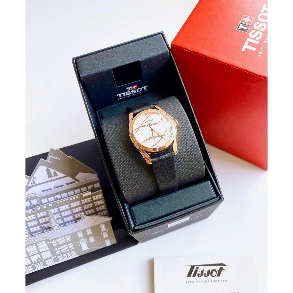 Đồng hồ nữ dây da Tissot T Wave White Mother of Pearl Diamond T112.210.36.111.00