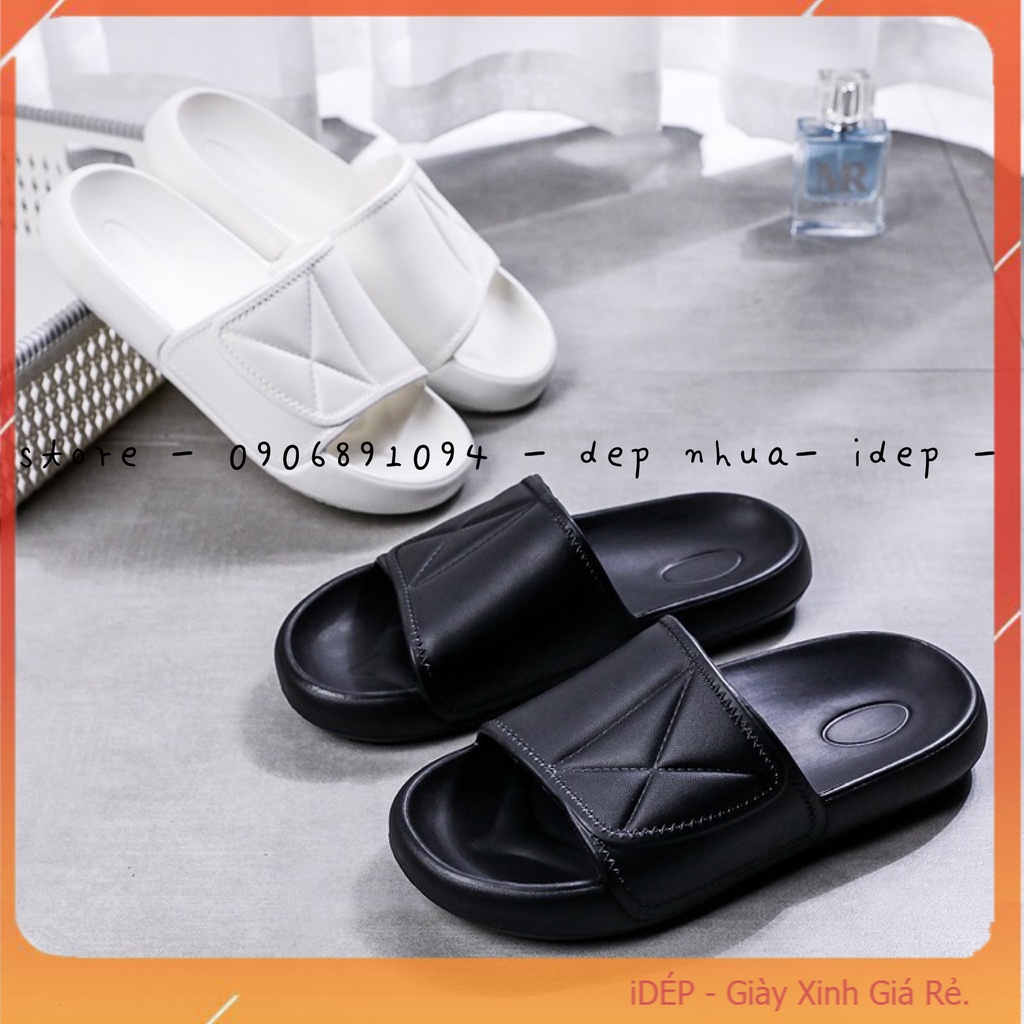 Dép bánh mì quai ngang chữ X Unisex cao 3cm siêu nhẹ