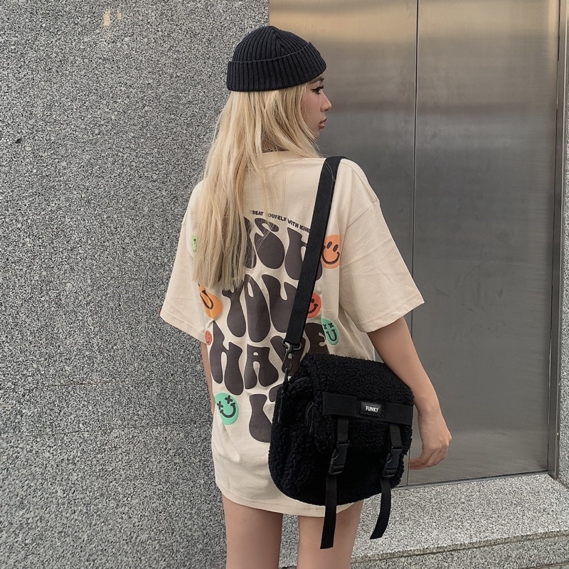 Áo Thun KINDNESS Tay Lỡ Unisex Nam/Nữ Beige/Trắng Cổ Tròn - HIGHCLUB Brand Chính Hãng