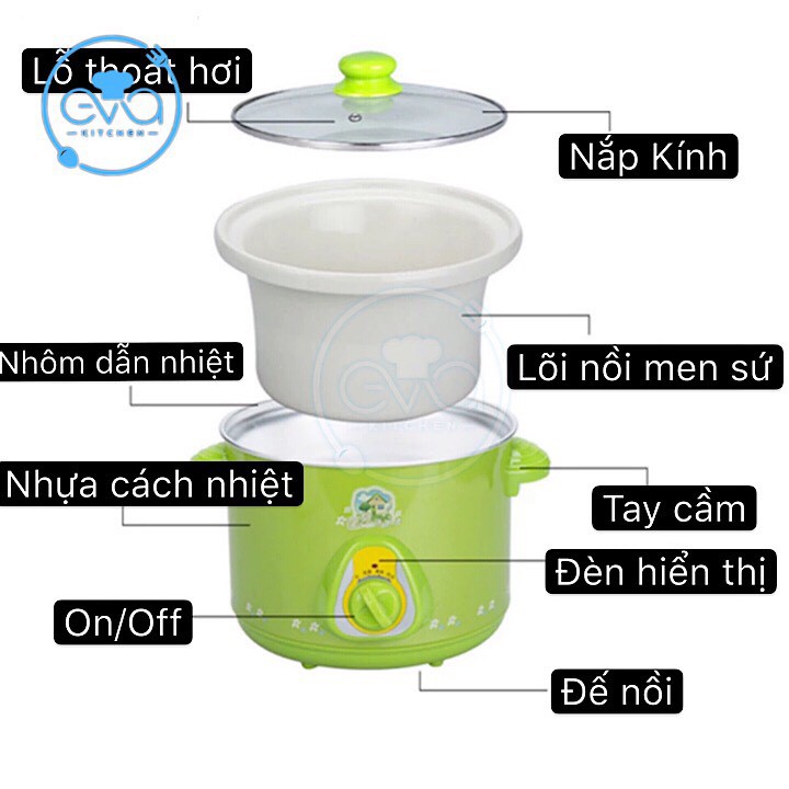 Nồi Tiềm Canh Tiềm Yến Nấu Cháo Bằng Điện 1,5 Lít