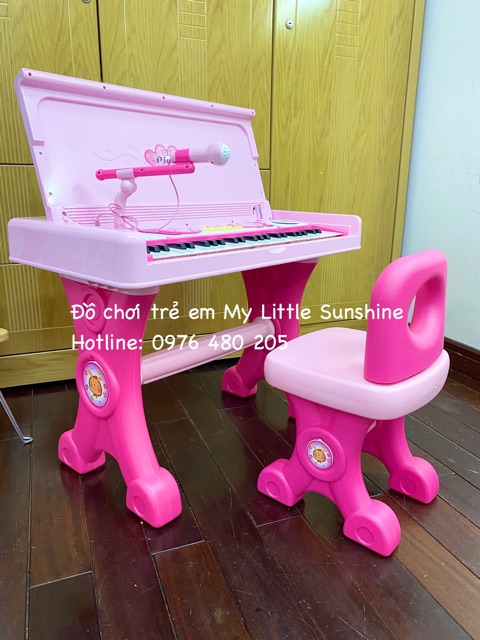 Đàn piano có micro 49 phím, gấp lại thành bàn học cho bé