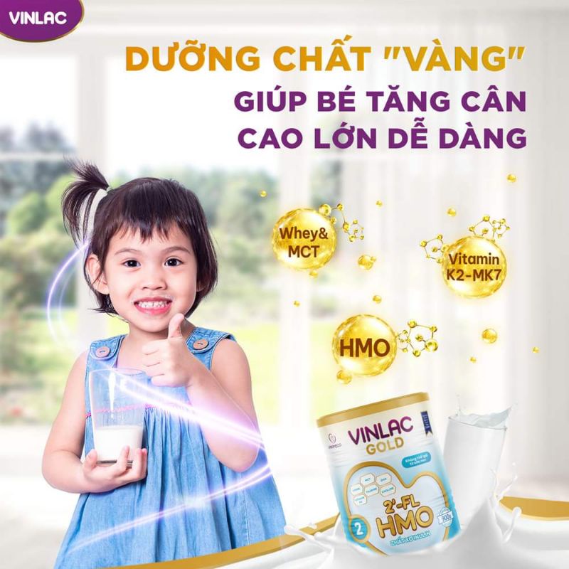 Sữa công thức Vinlac Gold số 1/số 2 lon 900gr cho bé phát triển toàn diện
