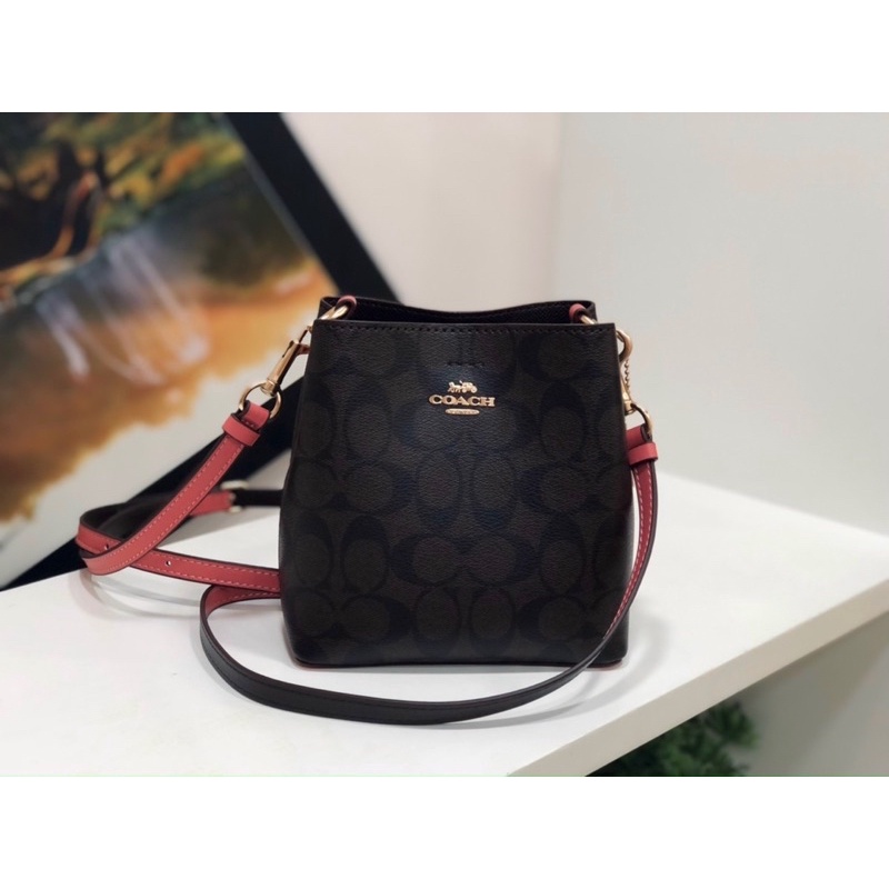 Túi đeo vai nữ Coach bucket mini 19cm C7268