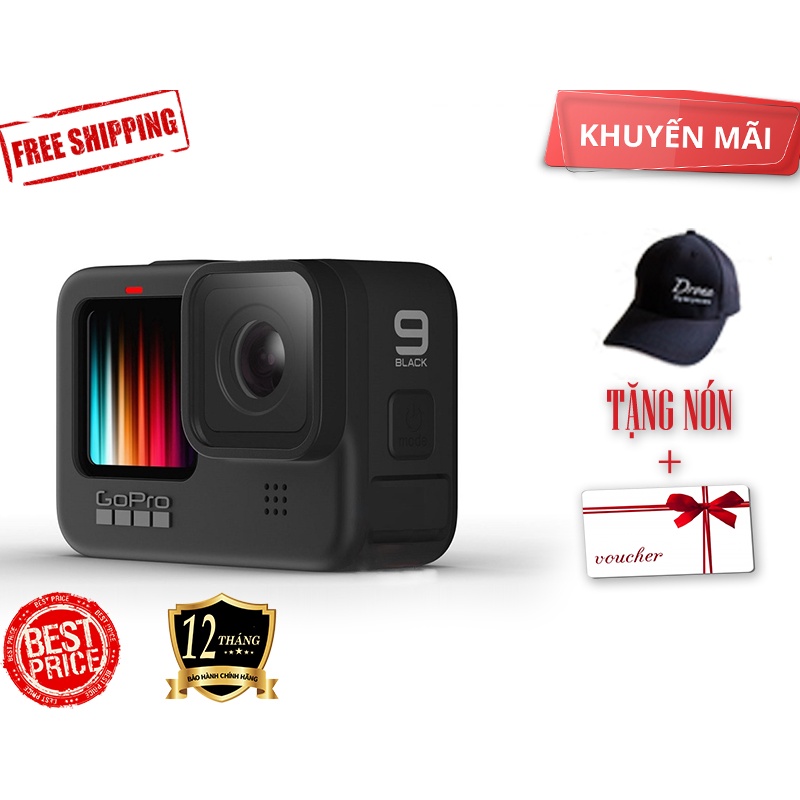 Máy quay Gopro Hero 9 Black - Bảo hành chính hãng 12 tháng *TẶNG NÓN, GIÁ TẠI KHO RẺ-NHẤT VIỆT NAM*