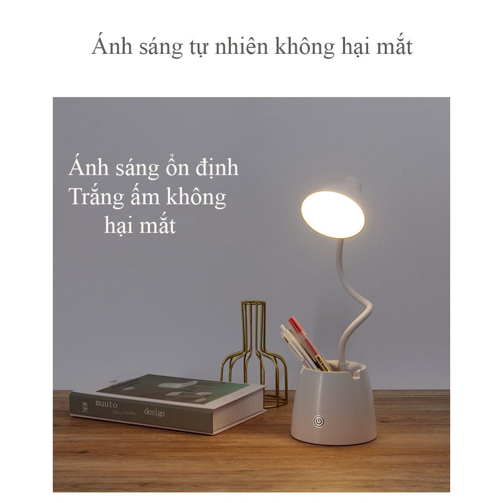 Đèn Học Để Bàn, Chống Cận, Đọc Sách, Cảm Ứng Tích Điện Thông Minh - Pin 2500mah - Chính Hãng - VinBuy