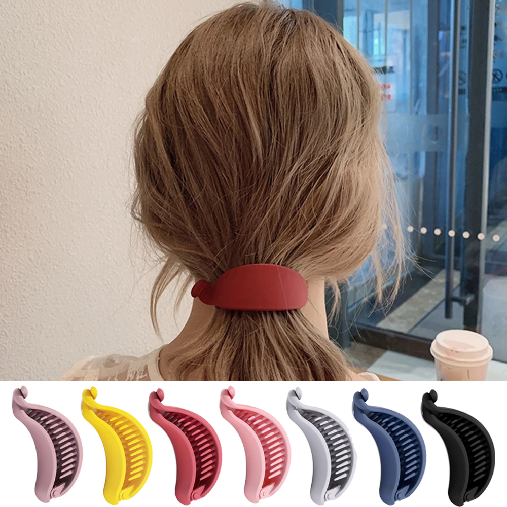 Kẹp Tóc Móng Vuốt Hình Quả Chuối Màu Sắc Ngọt Ngào Đáng Yêu Cho Nữ