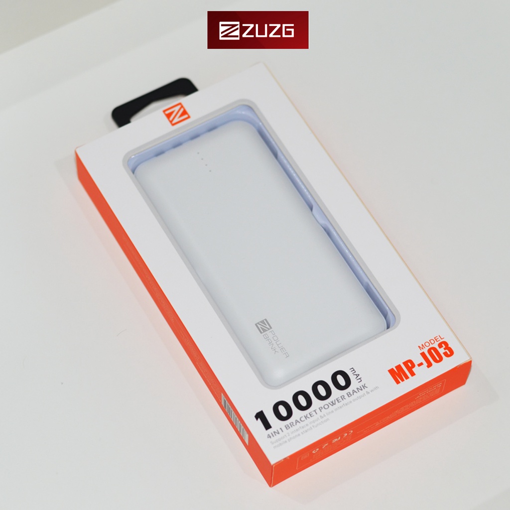 Sạc dự phòng 10000mah 4 trong 1 J03 chính hãng ZUZG