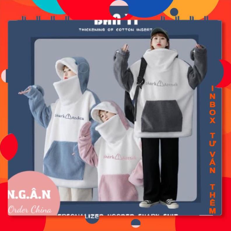ÁO HOODIE CÁ MẬP NAM NỮ CHẤT LIỆU LÔNG CỪU CAO CẤP shopledap