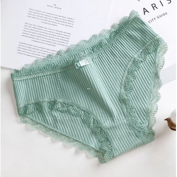 Quần lót cotton kháng khuẩn xuất Nhật Madela, quần lót đúc phối Ren nữ vải mềm mại đệt kim cao cấp