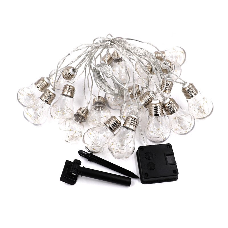 Outdoor LED Solar Light Edison Vintage Plastic 10 Bulbs Hanging Waterproof String Lights【lyfs】