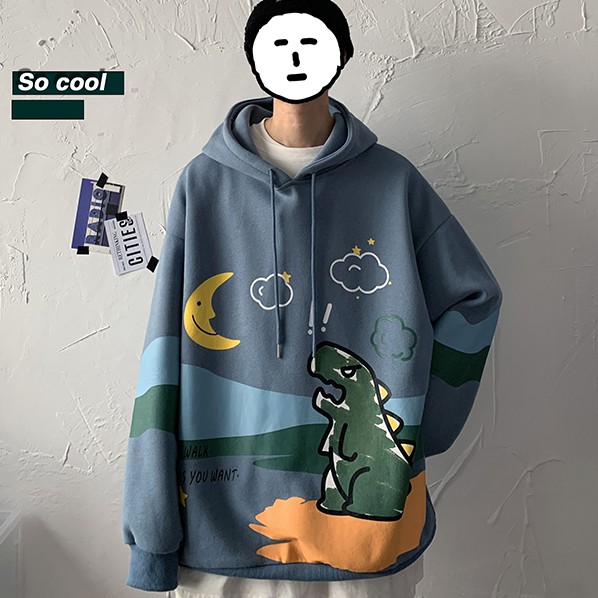 Áo Hoodies Có Nón Dài Tay In Hình Khủng Long Đáng Yêu | BigBuy360 - bigbuy360.vn
