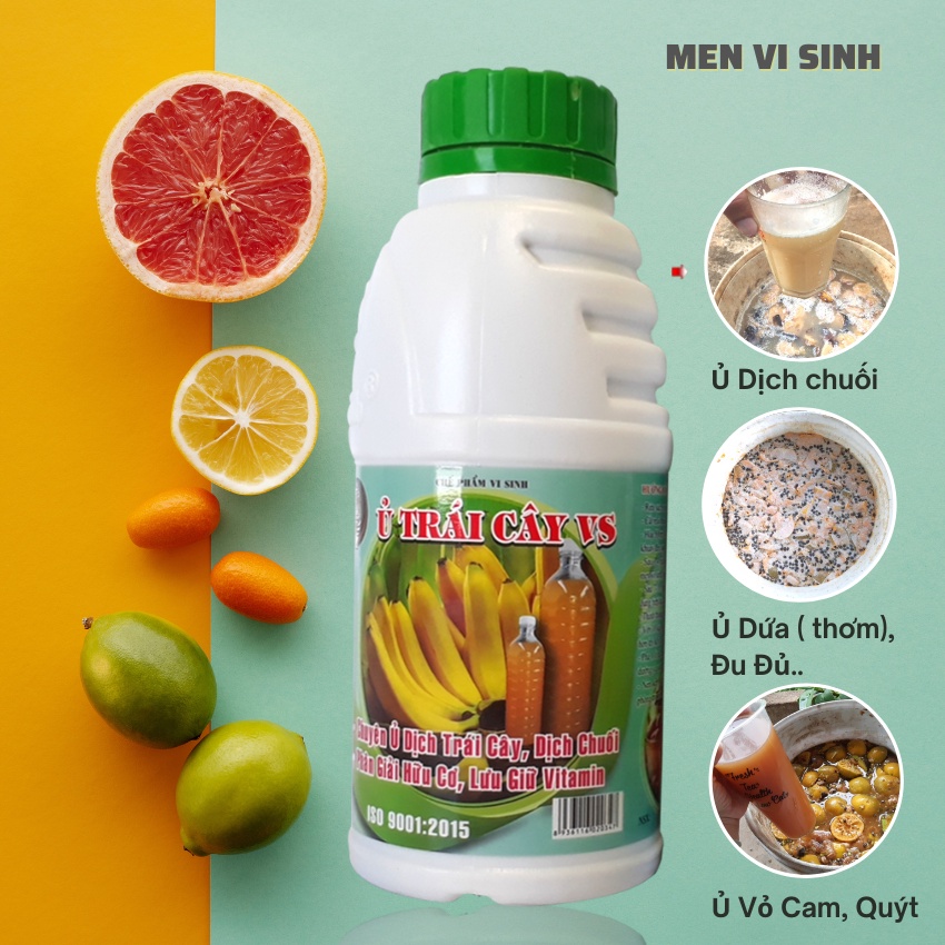 Men Vi Sinh: Ủ DỊCH CHUỐI Và Trái Cây Làm Phân Bón Nhanh - Hiệu Quả - Đơn Giản - Chai 500 ml