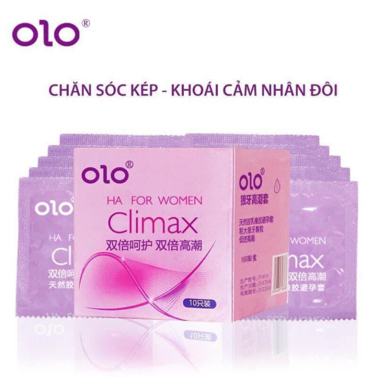 OLO CLIMAX tím Bao cao su SIÊU PHẨM có gai (936 gai) 10 cái