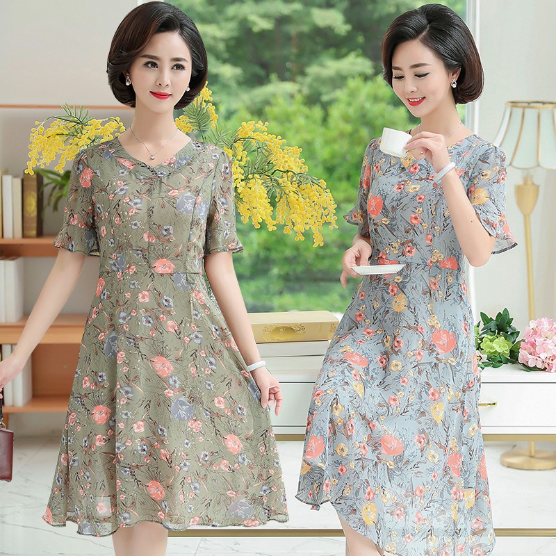 Váy Voan Họa Tiết Hoa Điệu Đà