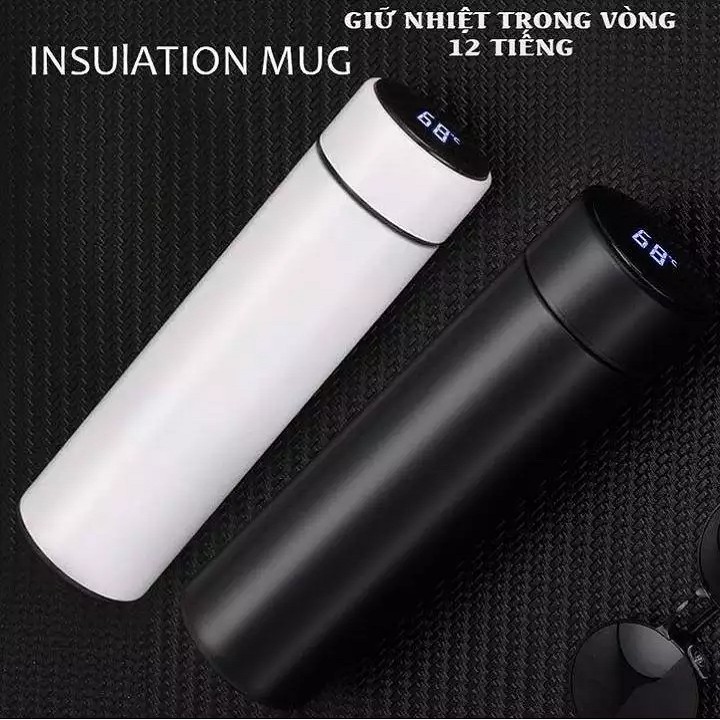Bình giữ nhiệt inox cao cấp hiển thị nhiệt độ dung tích 500ml