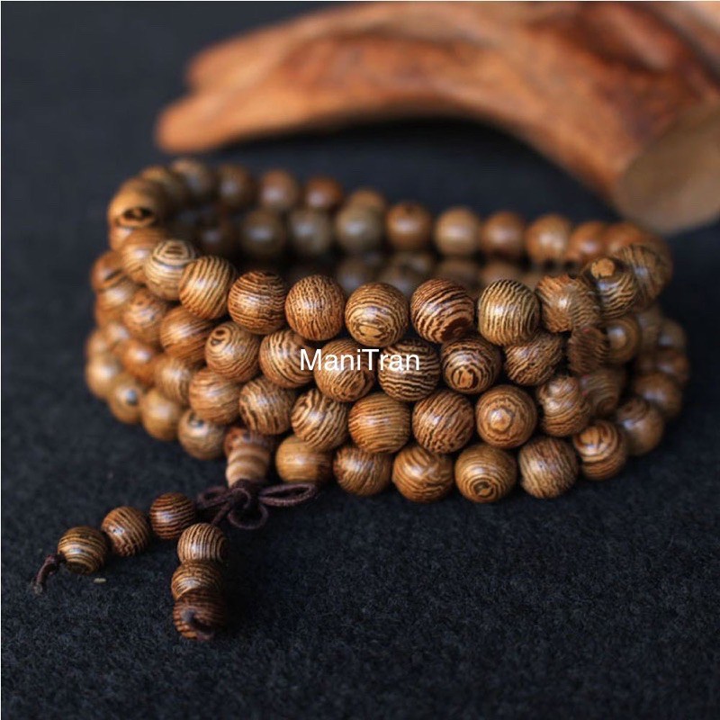 Vòng tay 108 hạt gỗ Muồng vân tự nhiên