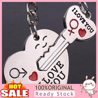 Set 2 Móc Khóa Đôi Hình Trái Tim Khắc Chữ I Love You