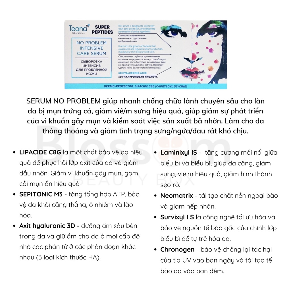 Serum da dầu mụn NO PROBLEM, ANTI-REDNESS, ASAP Teana