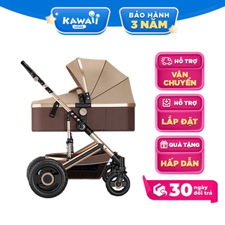 Xe đẩy kiêm nôi ru cho bé Kawaii Home, Xe đẩy 2 chiều có thể gấp gọn mang đi du lịch tiện lợi