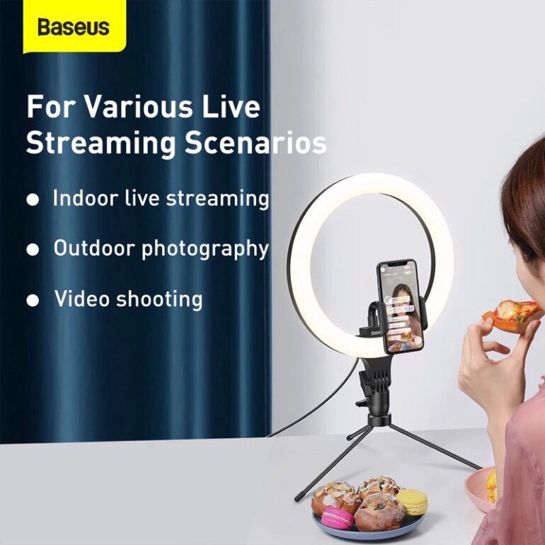 Đèn LIVESTREAM Baseus Live Stream Holder-Table Stand  có 3 nhiệt độ màu, chiều cao 20cm - 60cm