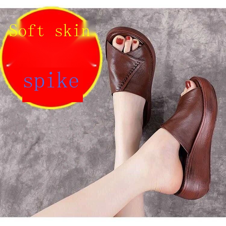 Dép Sandal Hở Ngón Đế Mềm Dày Phong Cách retro Thời Trang Mùa Hè Dành Cho Nữ