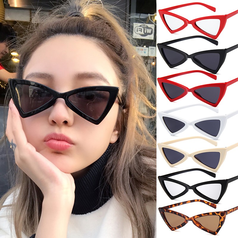 Kính mát mắt mèo gọng nhựa phong cách thời trang dành cho nữ