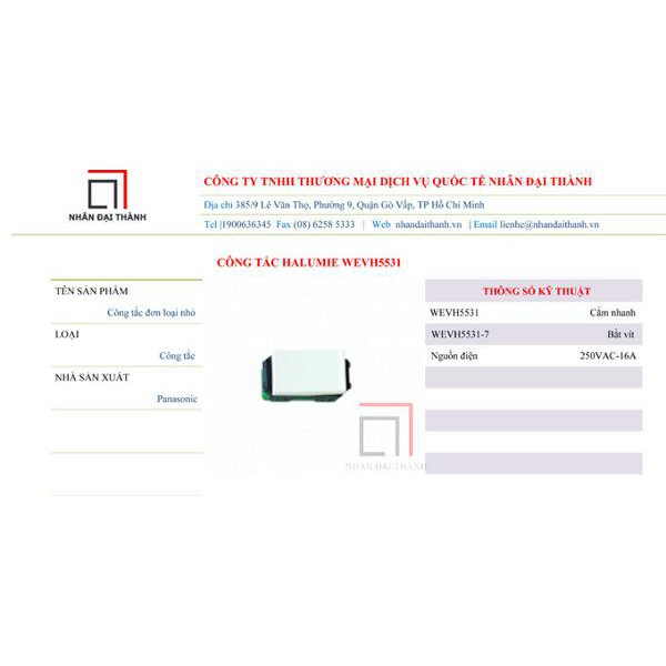 Công tắc Panasonic WEVH5531/WEVH5532