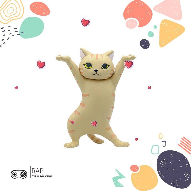 Set 5 mô hình mèo khiêng hòm khiêng đồ mèo mô hình nhảy múa nhiểu biểu cảm dễ thương trang trí tặng kèm hòm - Ráp