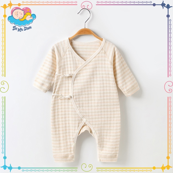 Bộ body cho bé sơ sinh dài tay được làm từ sợi bông tự nhiên mềm mịn (Body dài tai cho bé trai, bé gái)