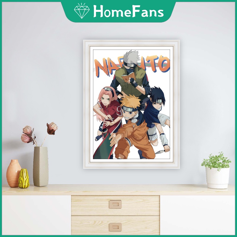 Naruto Tranh Đính Đá 5D Tự Làm 30x40cm/40x50cm Họa Tiết Động Vật Dễ Thương Trang Trí Nhà Cửa