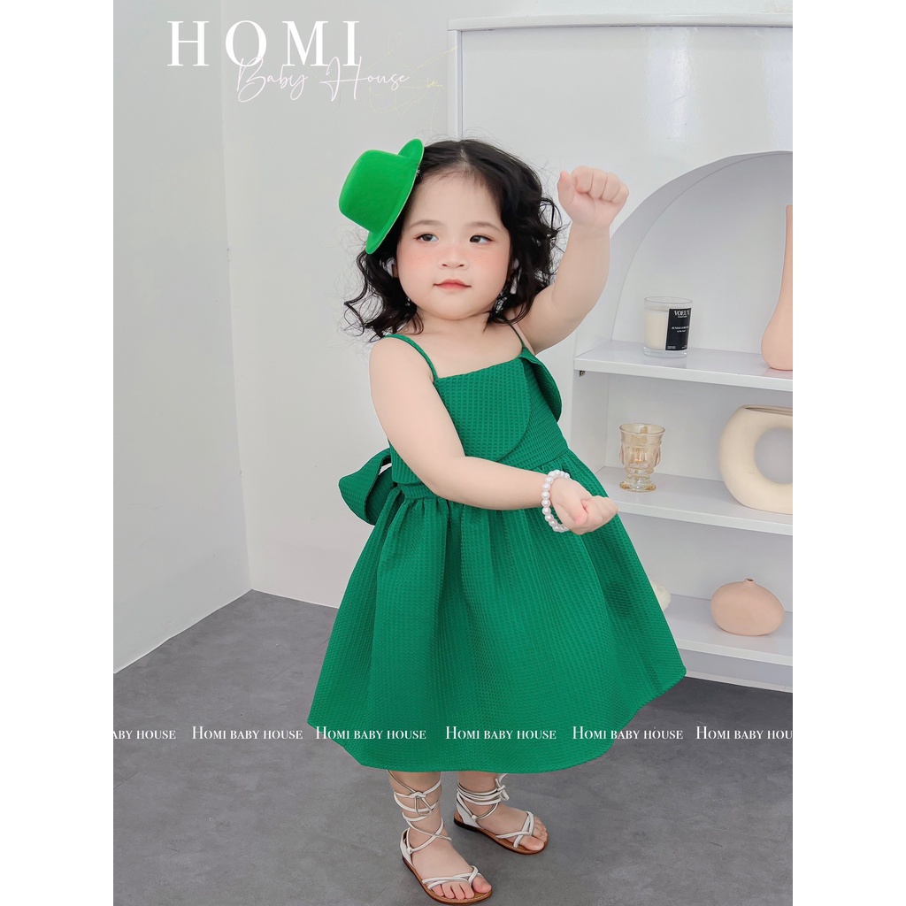 Váy công chúa Tina xanh lá cho bé gái HOMI BABY HOUSE đầm công chúa tina xanh lá cho bé dự tiệc dạo phố