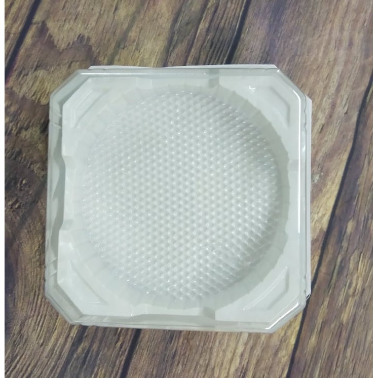 100 HỘP NHỰA ĐỰNG BÁNH DẺO/ TRUNG THU/ BÔNG LAN ĐẾ TRẮNG NẮP VUÔNG  250 - 300 GRAM