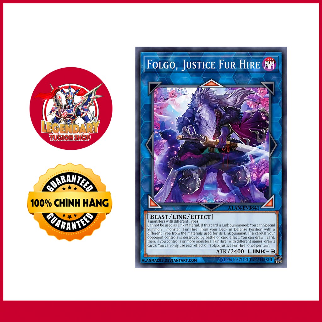 [Thẻ Bài Yugioh Chính Hãng] Folgo, Justice Fur Hire