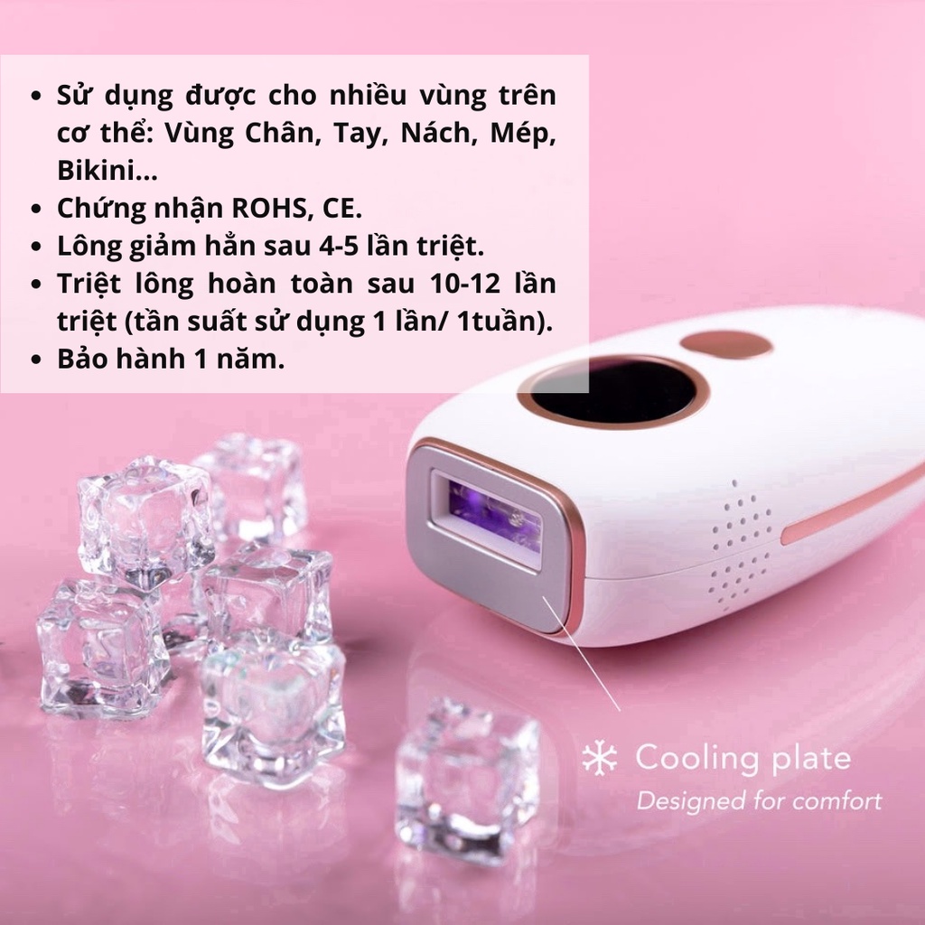 Máy Triệt Lông Vĩnh Viễn Băng Lạnh ICE Pro FLAWLESS | Bảo hành 1 năm | Chính sách hoàn tiền 60 ngày | Triệt toàn thân