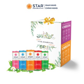 Combo 2 thùng STAR KOMBUCHA kèm giấy gói sang trọng (250ml/lon)