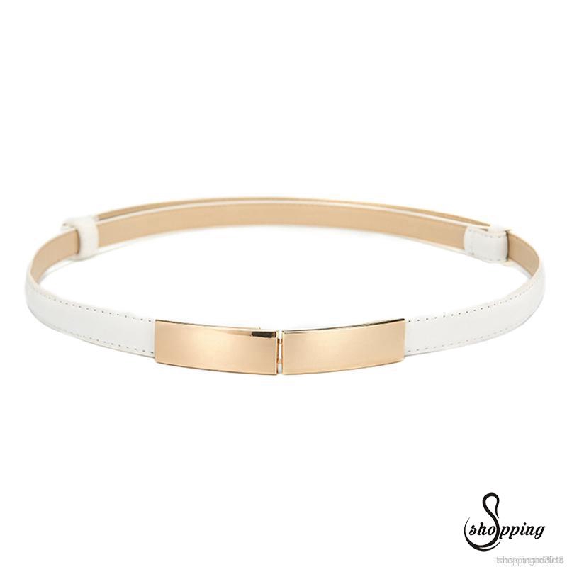 Thắt lưng nữ vải da khóa vuông nhiều màu thời trang