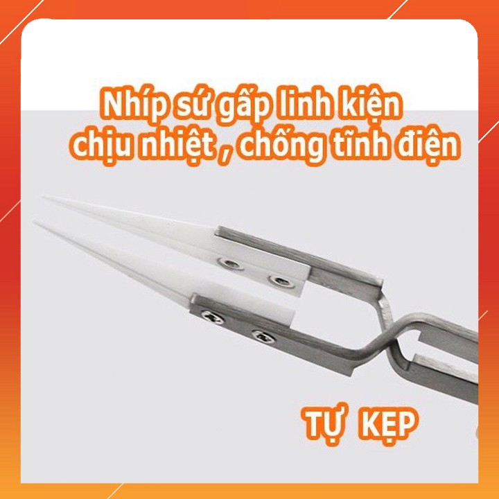 Nhíp sứ gắp linh kiện chống tĩnh điện, chịu nhiệt. (A050)