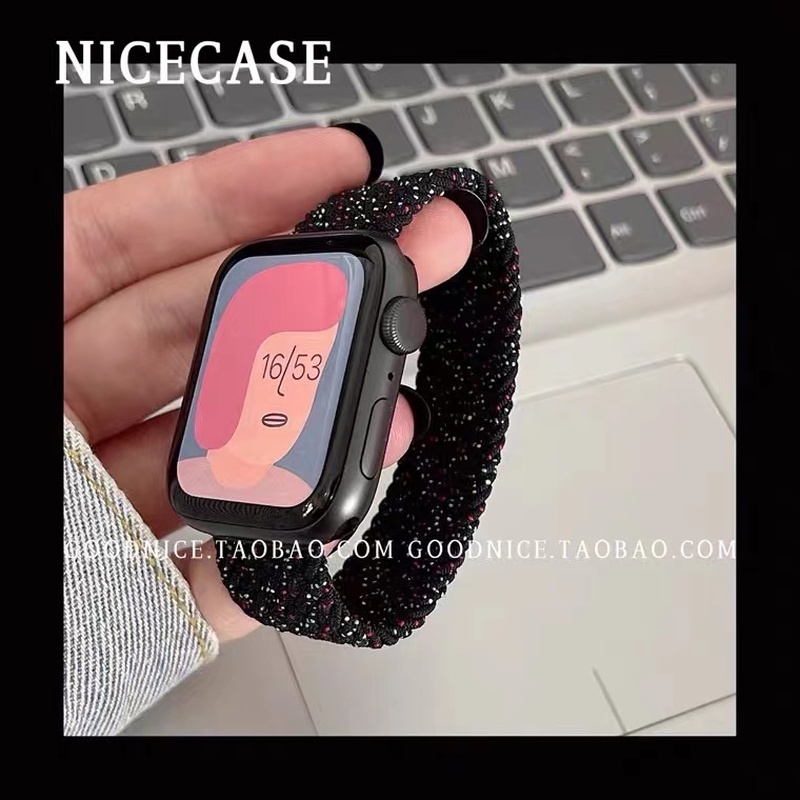 Dây Nylon Bện Co Giãn Cho Đồng Hồ Thông Minh Apple Watch 49mm 45mm 44mm 42mm 41mm 40mm 38mm iWatch Serie 7 3 4 5 SE 6