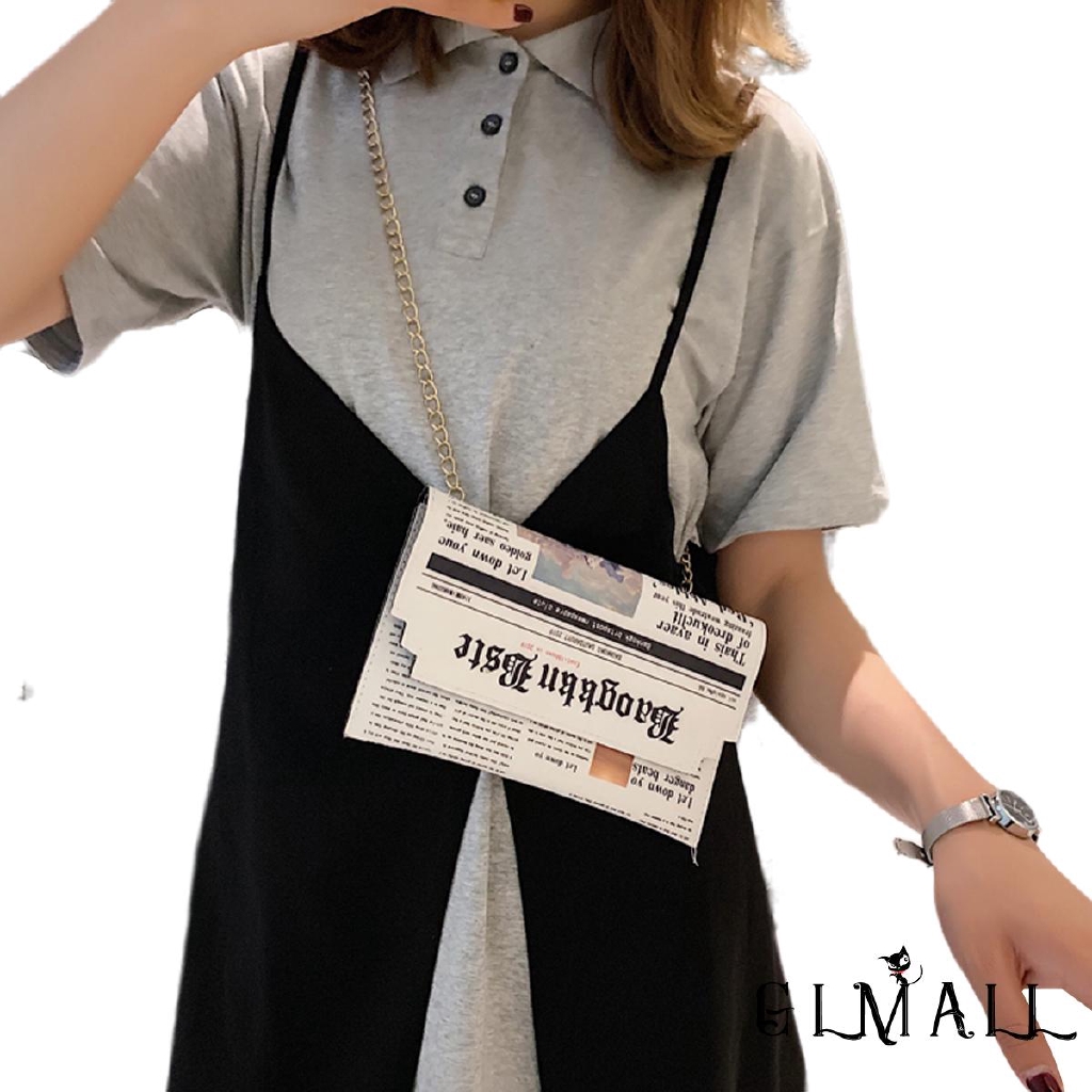 Túi Đeo Chéo In Hình Tờ Báo Sáng Tạo Cho Nữ | BigBuy360 - bigbuy360.vn