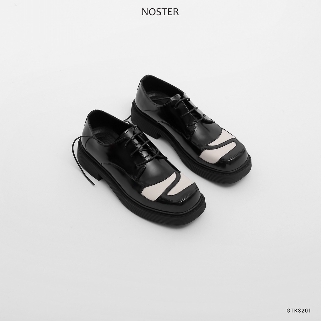 Giày da nam mũi vuông, đế tăng chiều cao, chất da đẹp - Thương hiệu NOSTER mã GTK3201