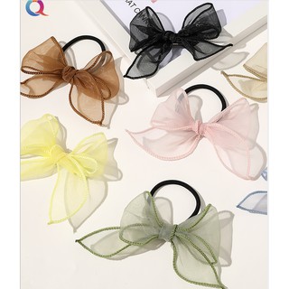 Dây thun cột tóc phối nơ bằng vải xinh xắn