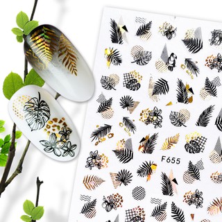 Sticker Dán Móng Họa Tiết Lá 3D
