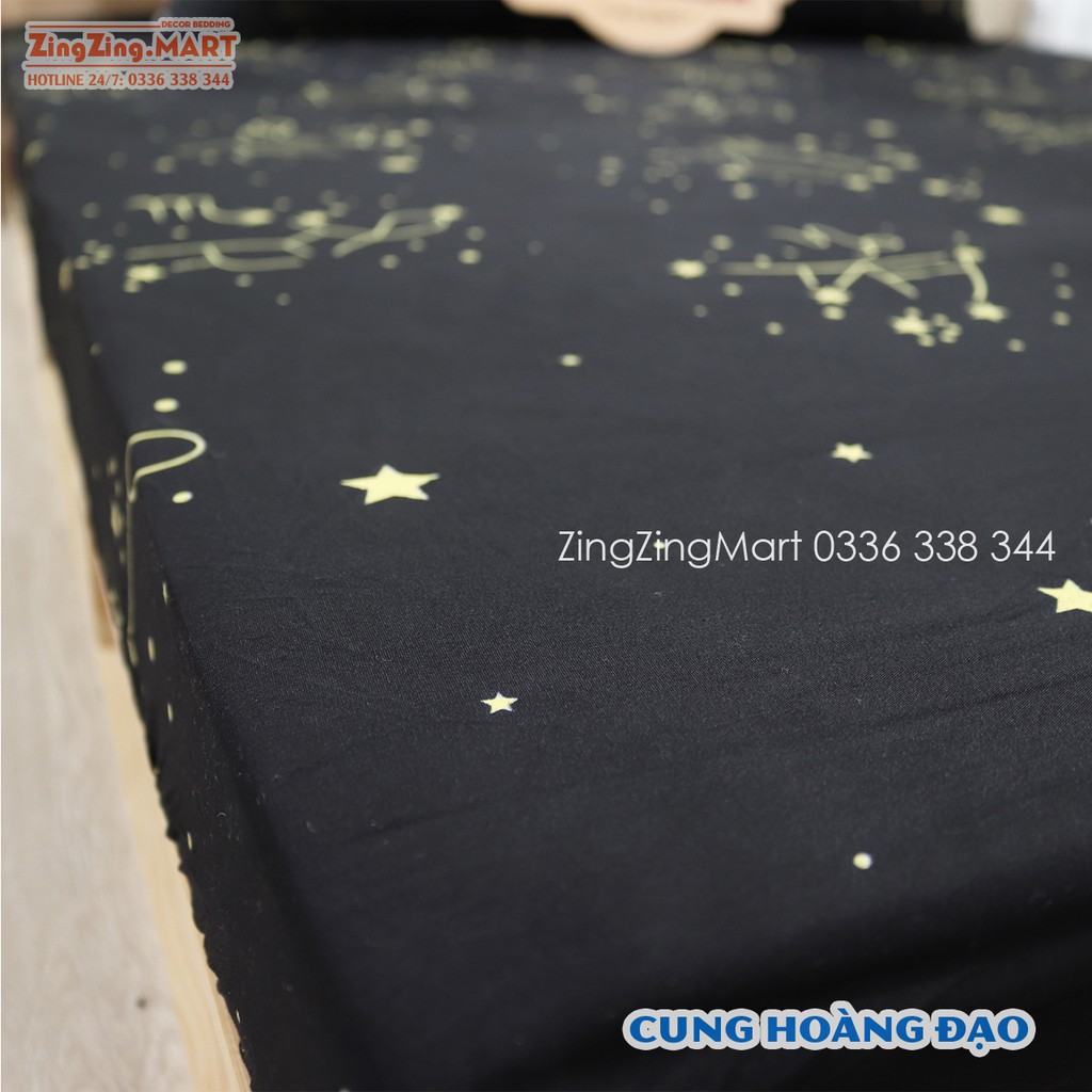 Combo ga gối poly cotton m8 (Chát để lựa mẫu) 1 ga m6 + 2 áo gối + 1 áo ôm + 4 ruột gối (Mẫu cung hoàng đạo)