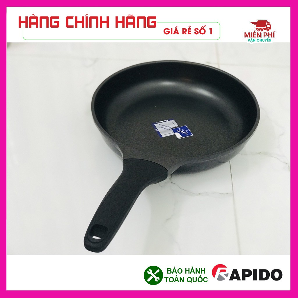 Chảo chống dính bếp từ, chảo từ Teflon Rapido 20cm, 24cm, 28cm đáy phẳng,thân và đáy chảo bằng nhôm đúc nguyên khối