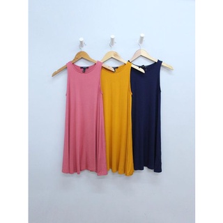 Q9482 - đầm thun sát nách f21 cổ tròn, trơn