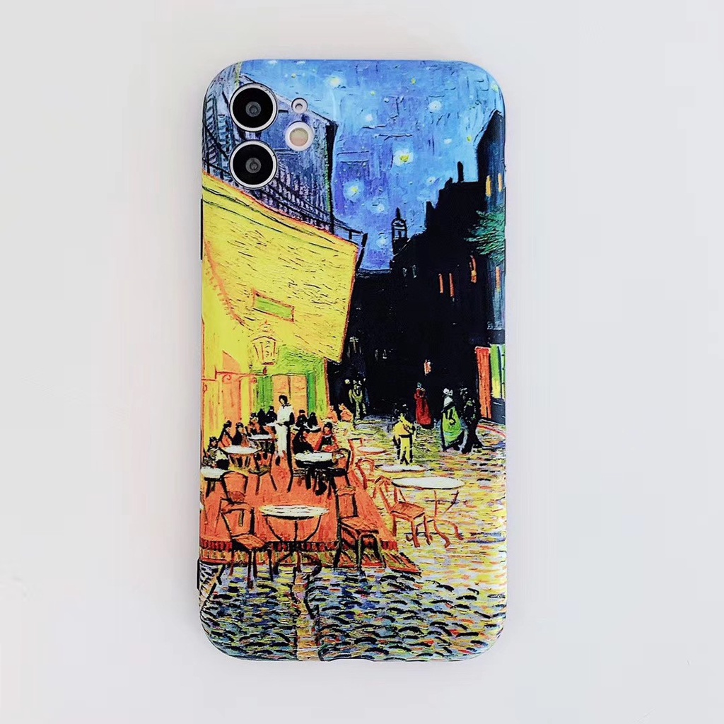 Ốp điện thoại IMD hình tranh sơn dầu Van Gogh cho iPhone7Plus/8plus iphoneX/XSMAX iphone11 12 13 Pro Max