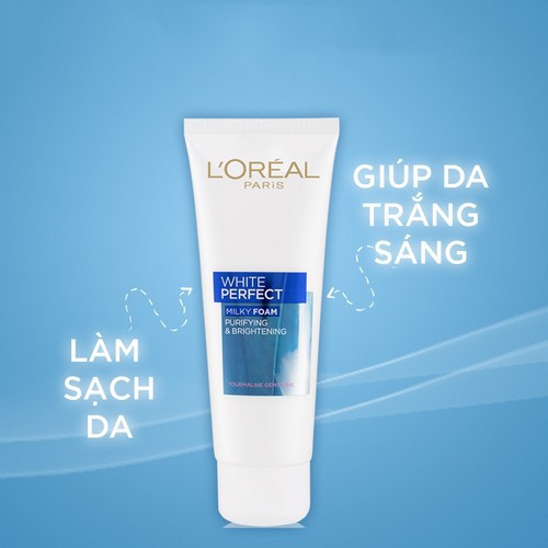 Sữa rửa mặt trắng da L'Oreal Paris White Perfect Milk foam purifying &amp; brightening 50ml / 100ml