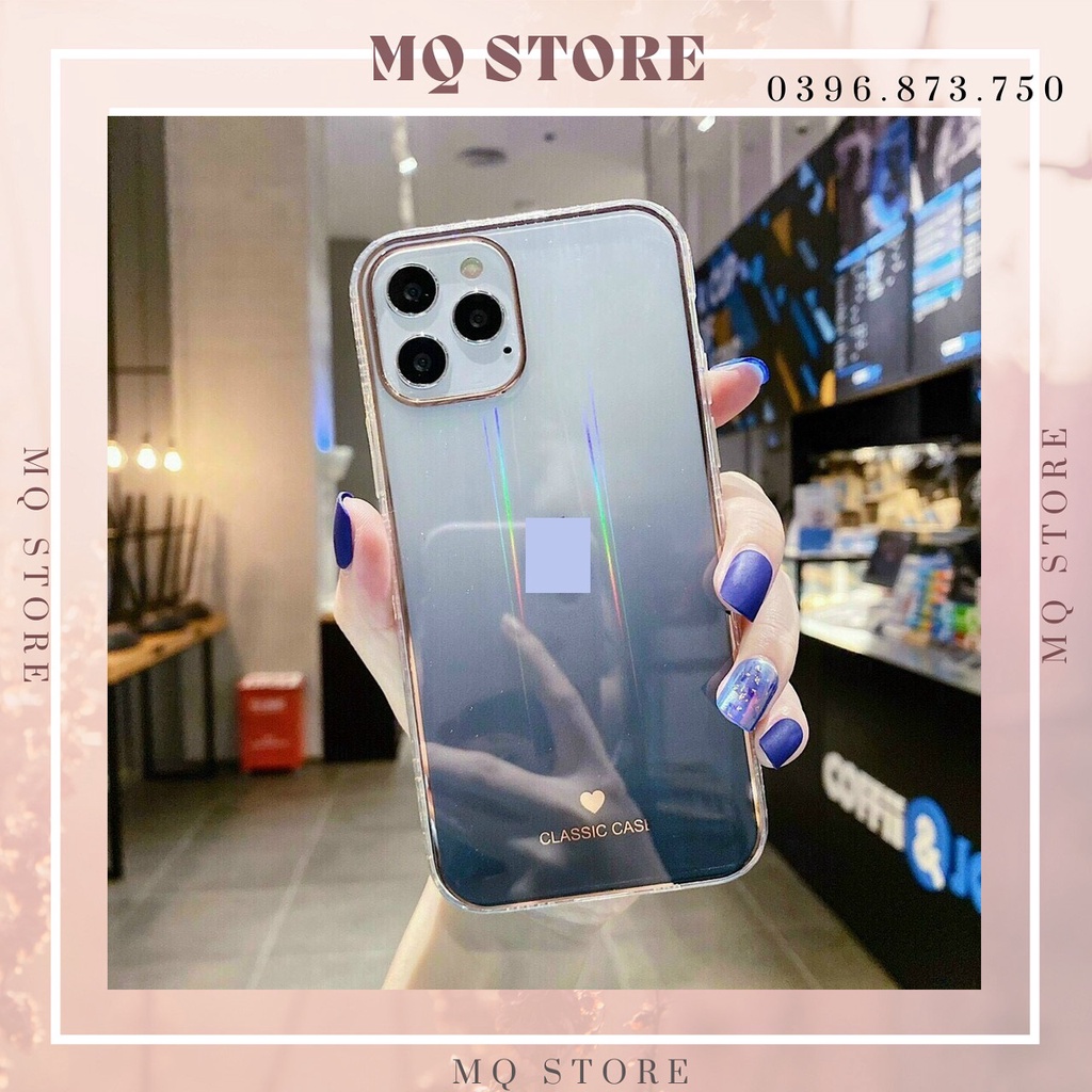 Ốp lưng Iphone Classic ánh cầu vồng, viền dẻo dành cho Iphone 7p,8p,x,xs,xsmax,11,11promax,12,12pro,12promax
