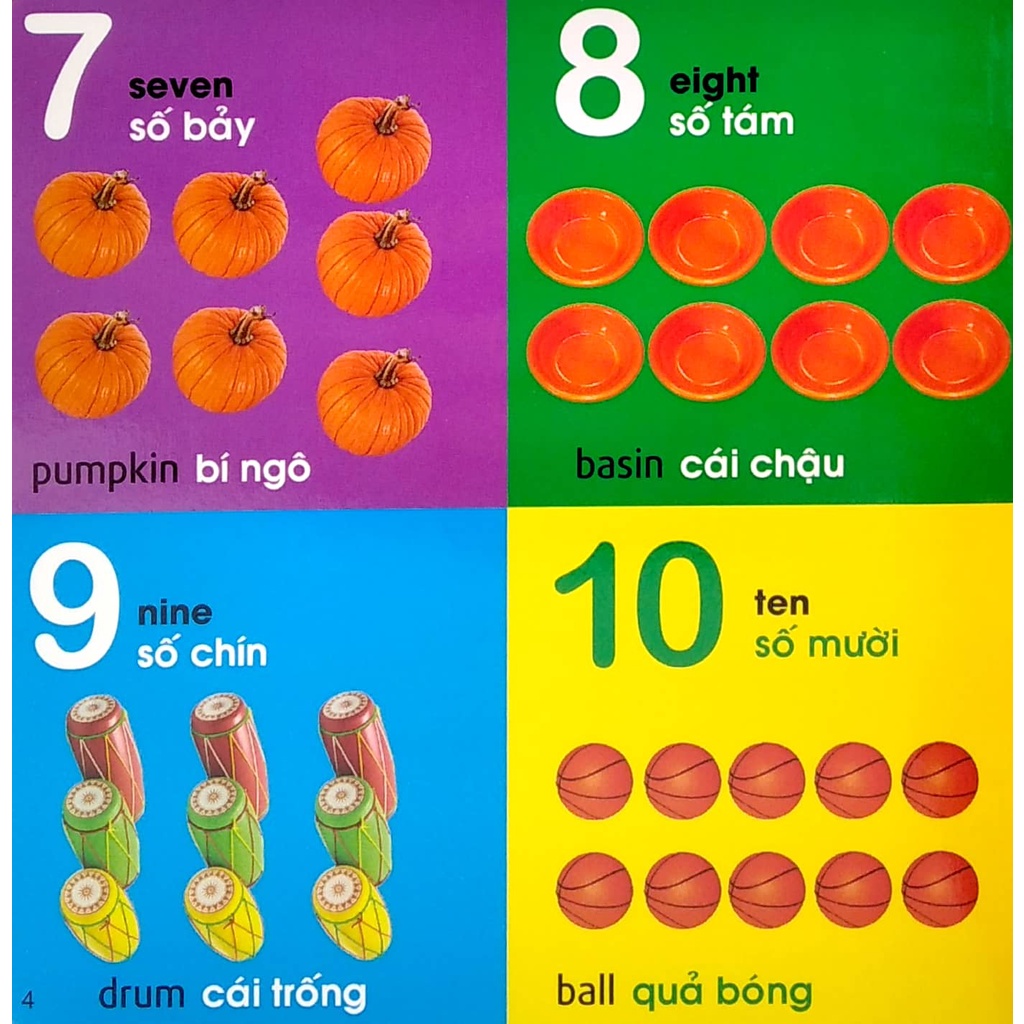 Sách 101 Từ Đầu Tiên: Chữ Số-Hình Dạng-Màu Sắc - 101 First Words: Numbers-Shapes-Colours (2022)